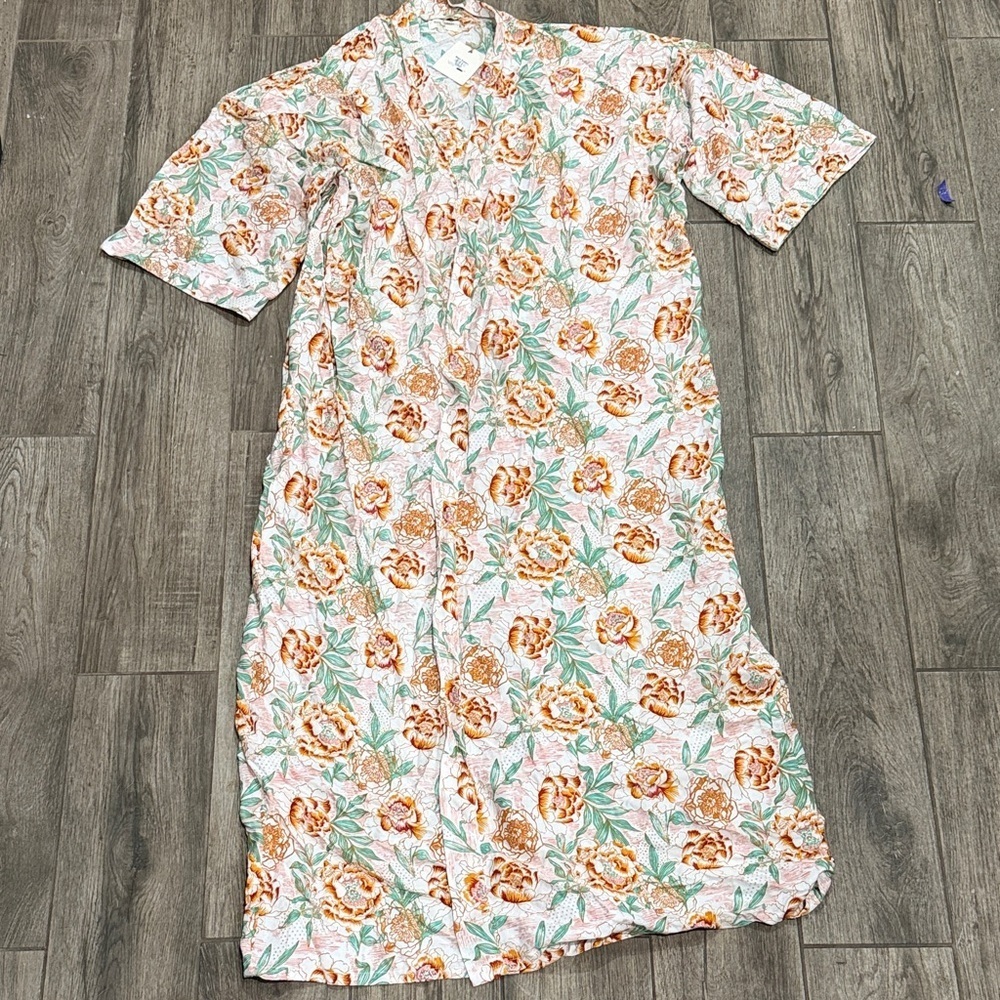 NWT World Market Floral Cotton Pajama Robe